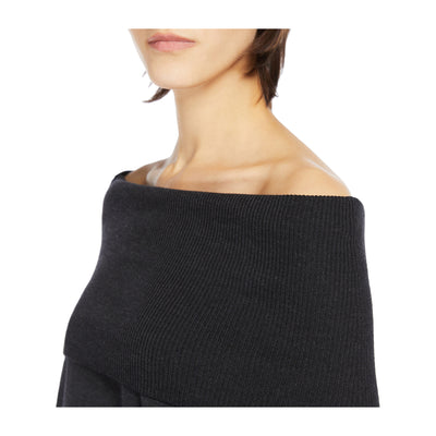 Maglia Donna off-shoulder in lana Nero dettaglio