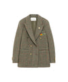 Blazer Doppiopetto In Lana Pied De Poule