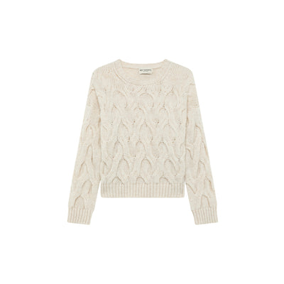 Maglione Donna Multicable in misto alpaca Bianco