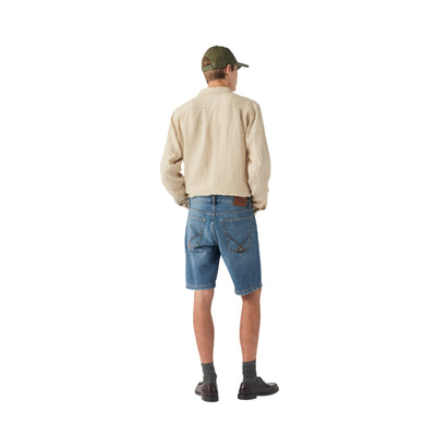 Bermuda Cult Uomo in Denim Mykonos modello intero retro