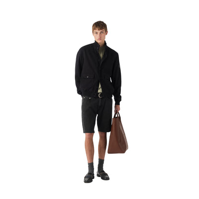Bermuda Cult Uomo in Denim Nero modello frontale