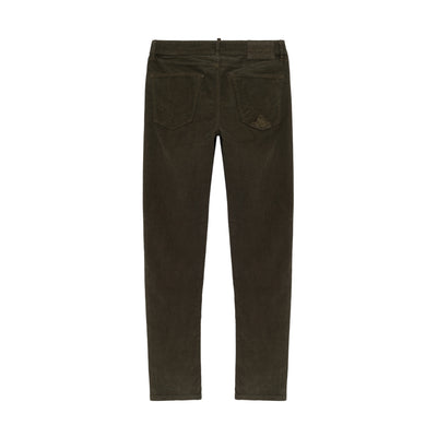 Pantaloni Uomo Plain in Velluto Verde retro