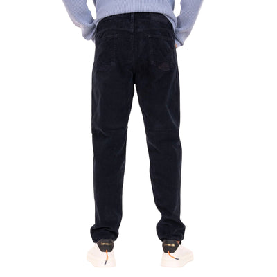 Pantalone Uomo in velluto Blu, con cinque tasche e salpa in tessuto
