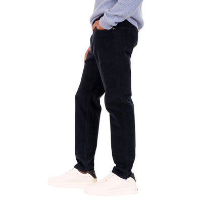 Pantalone Uomo in velluto Blu, con cinque tasche e salpa in tessuto