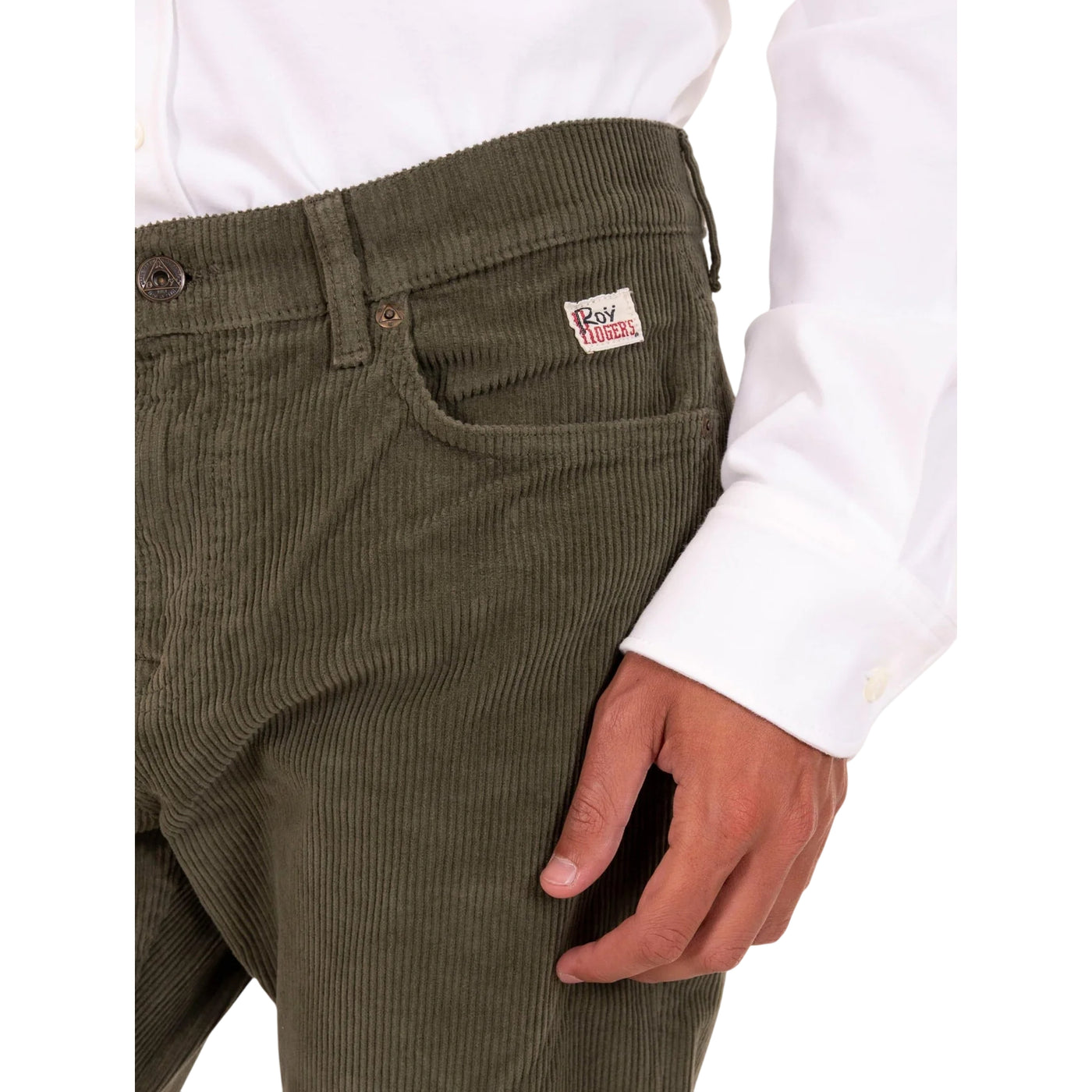 Pantalone Uomo in velluto, con cinque tasche e salpa in tessuto