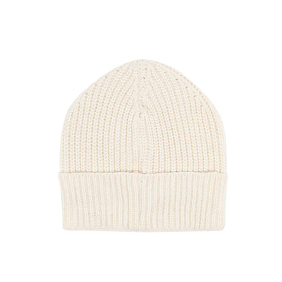 Cappello Uomo Beanie Knitted Bianco retro