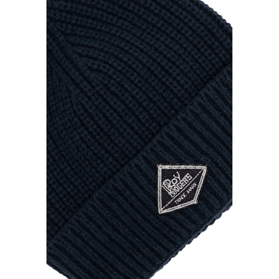 Cappello Beanie Uomo in maglia Navy dettaglio
