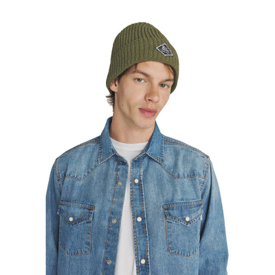 Cappello Beanie Uomo in maglia Verde militare modello