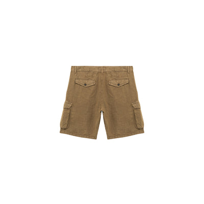 Bermuda cargo riviera da Uomo in lino beige retro