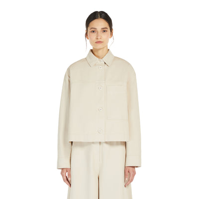 Giacca Donna in canvas di cotone modella frontale