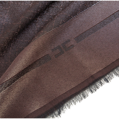 Sciarpa Donna marrone con pattern logo dettaglio