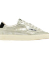 Sneakers Donna basse tomaia argento laminato