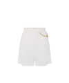 Shorts Donna Bianco con catena