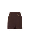 Shorts Donna Marrone con catena