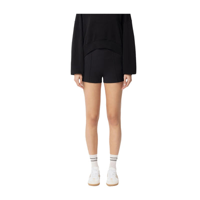 Shorts Donna in crêpe con piping a contrasto modello frontale