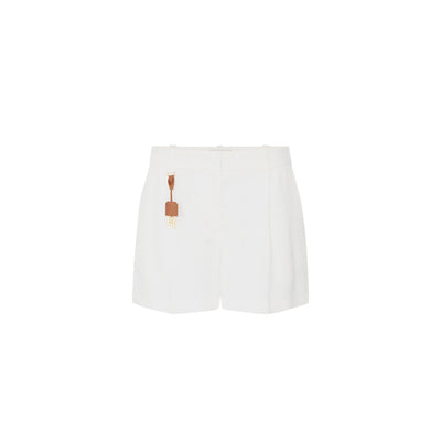 Shorts Donna in gabardina di misto lino