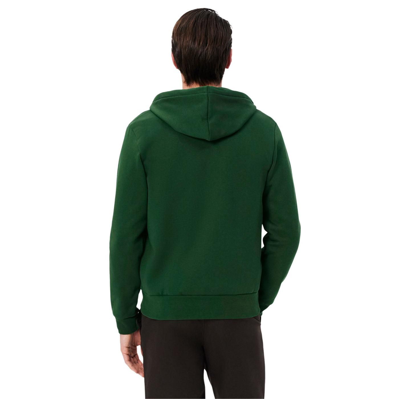 Felpa Uomo con cappuccio e zip Verde modello retro