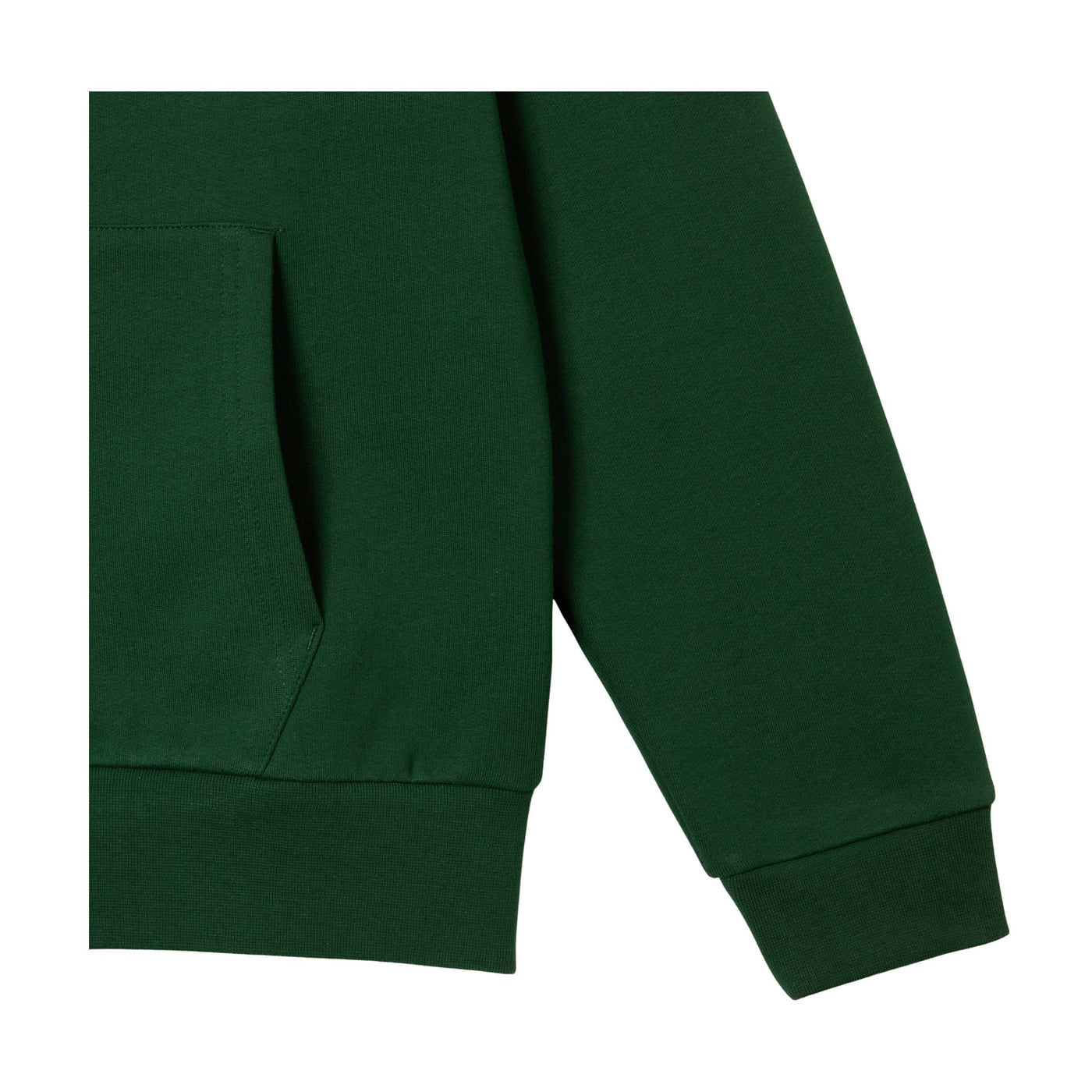 Felpa Uomo con cappuccio e zip Verde dettaglio