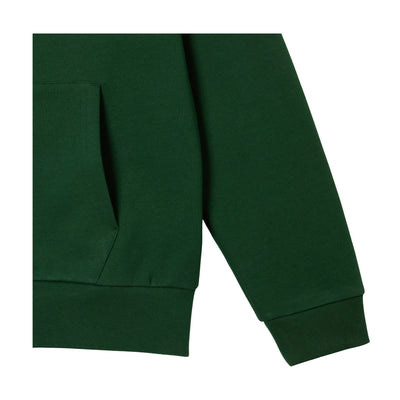 Felpa Uomo con cappuccio e zip Verde dettaglio