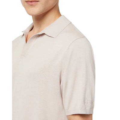 Polo Sloan Uomo in maglia senza bottoni Beige dettaglio