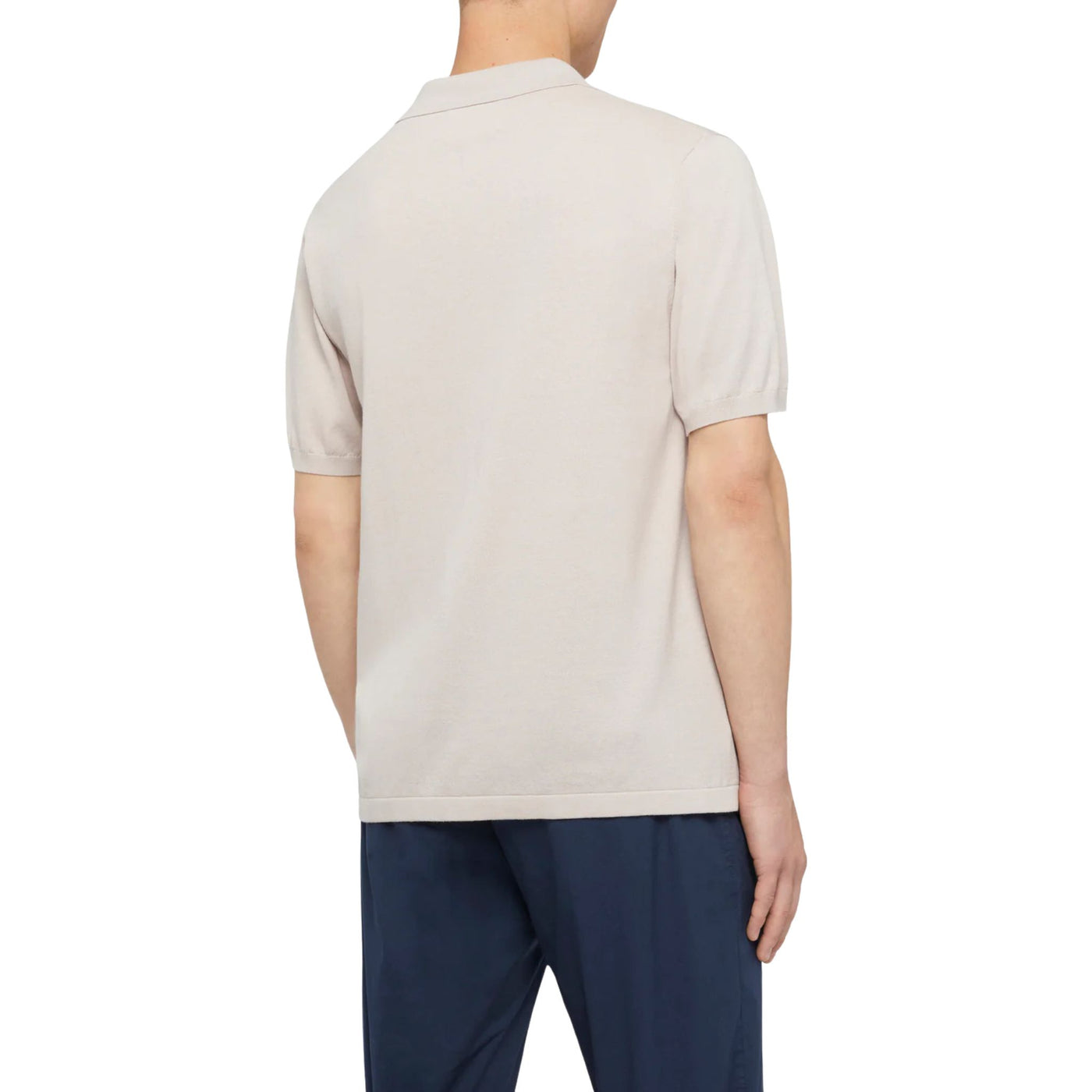 Polo Sloan Uomo in maglia senza bottoni Beige modello retro