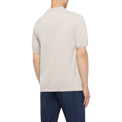 Polo Sloan Uomo in maglia senza bottoni Beige modello retro