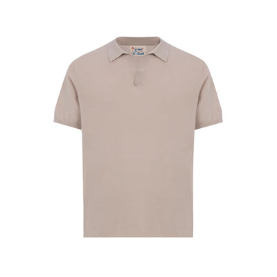 Polo Sloan Uomo in maglia senza bottoni Beige