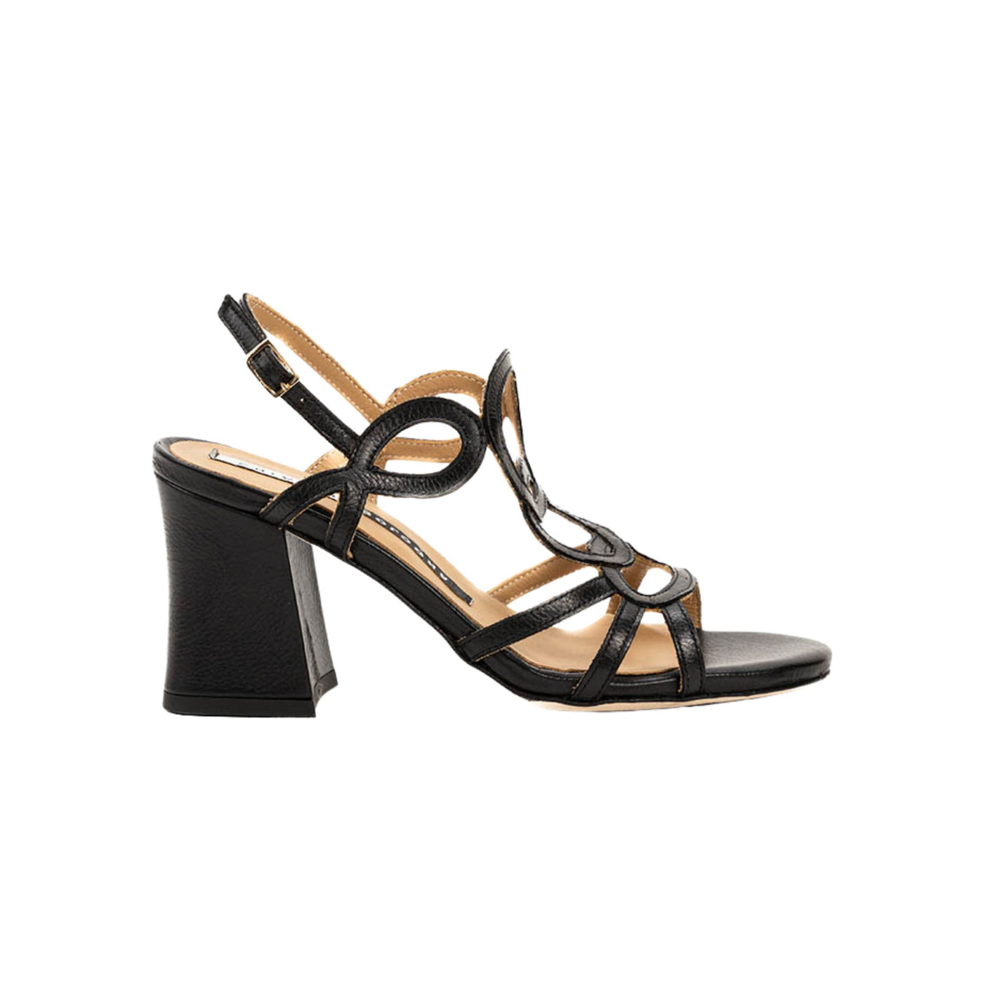 Black women's sandal with heel - Main Image