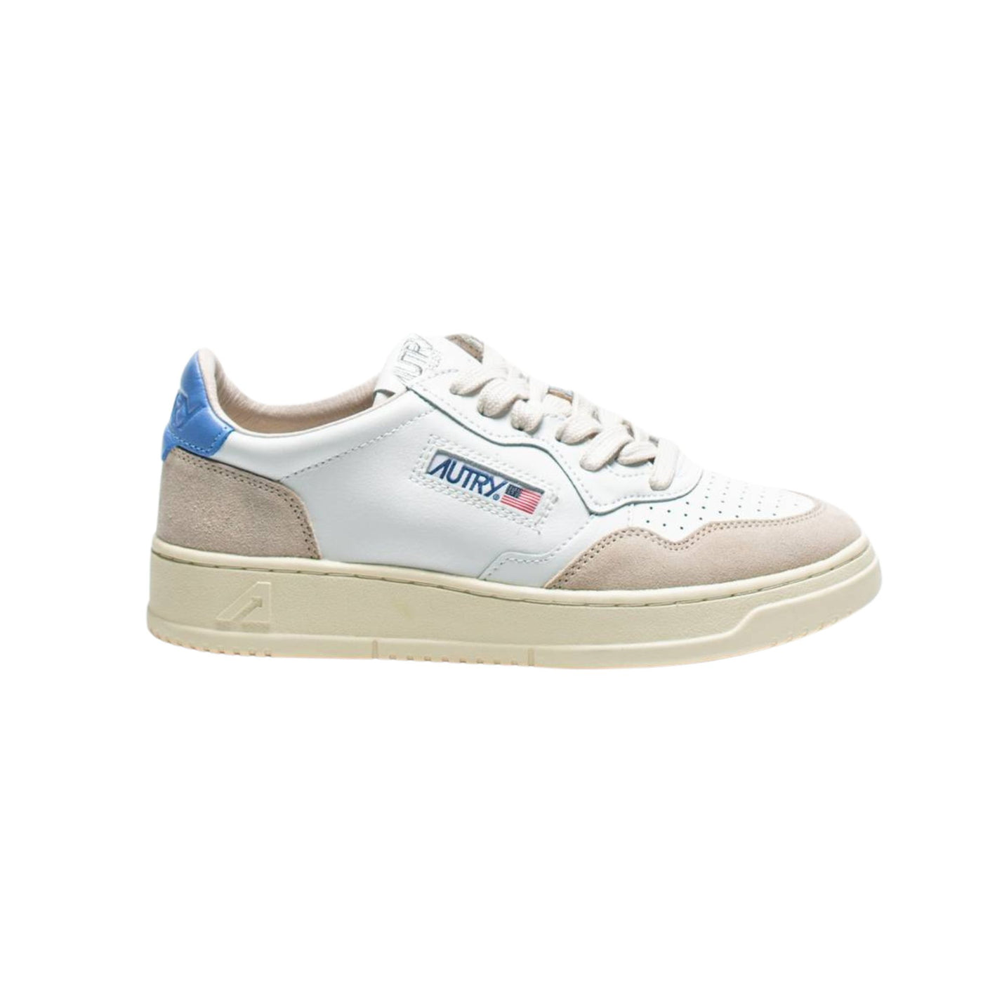 Women's sneakers with light blue insert on the back