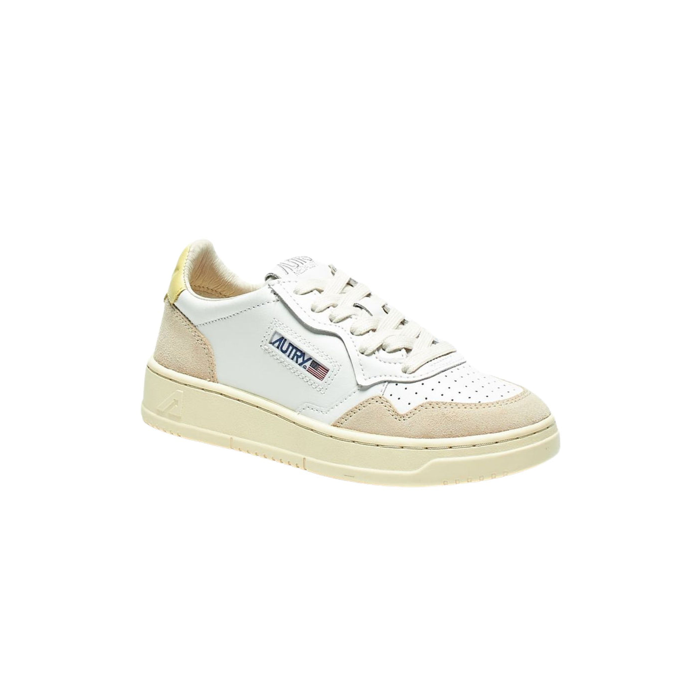 Sneakers Donna in pelle con inserto a contrasto sul tallone