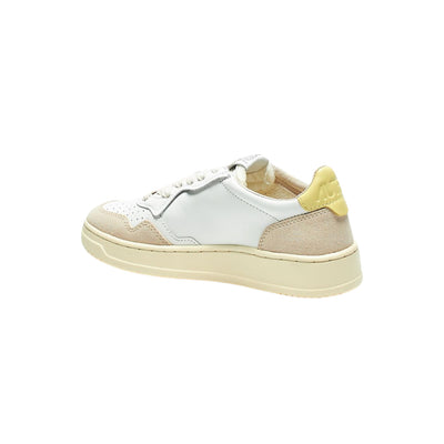 Sneakers Donna in pelle con inserto a contrasto sul tallone