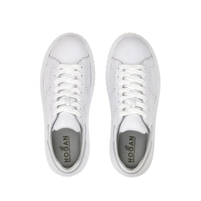 Sneakers Donna con tomaia in monocolore e maxi logo laterale traforato 