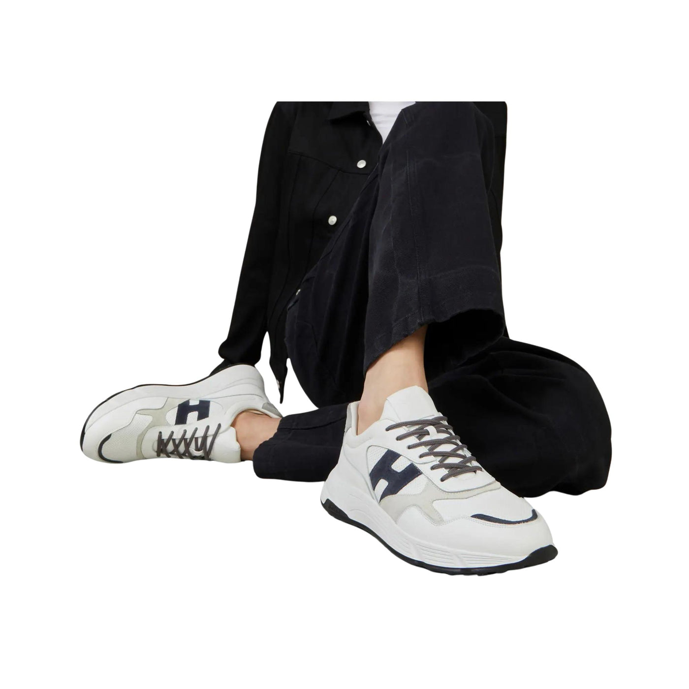 Sneakers Uomo con inserti traspiranti e logo laterale a contrasto