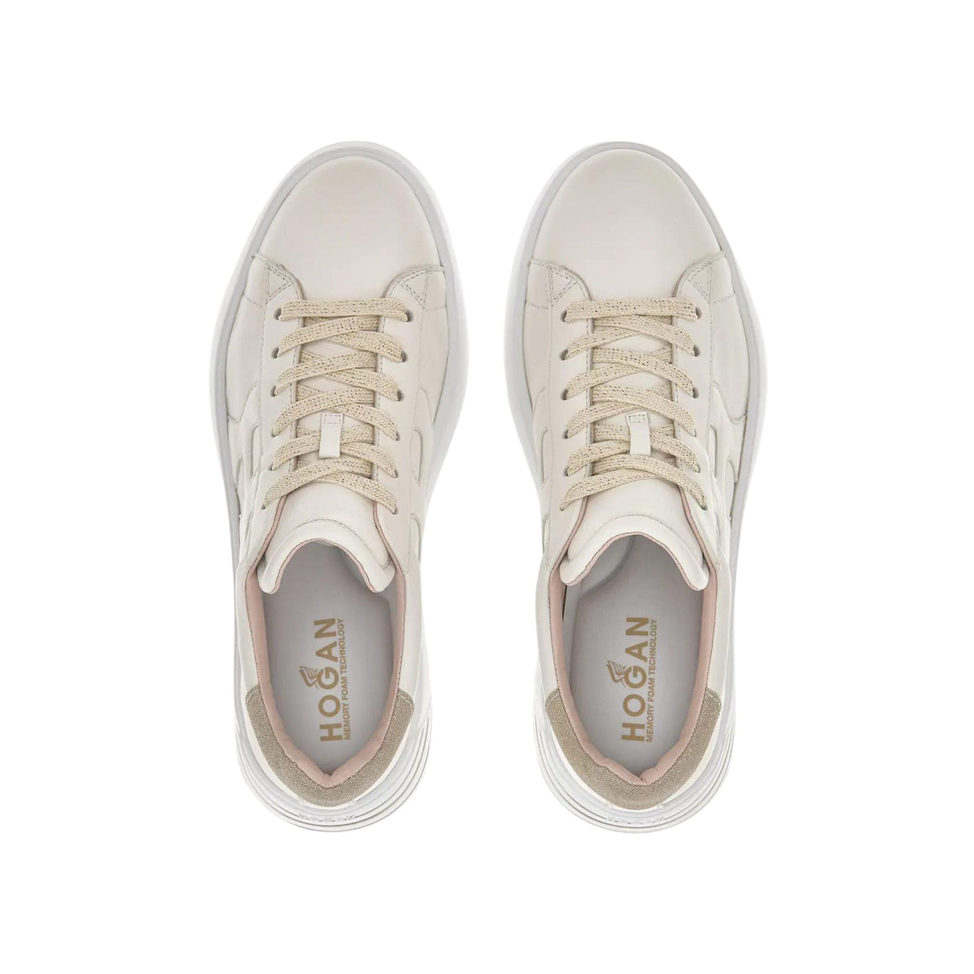 Sneakers Donna con tomaia in pelle monocolore ed inserto glitter posteriore