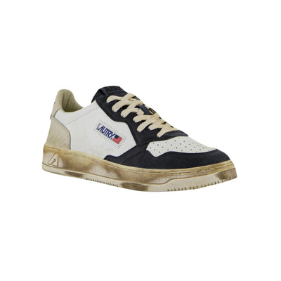 Sneakers Uomo modello Vintage Bianco Nero e Beige