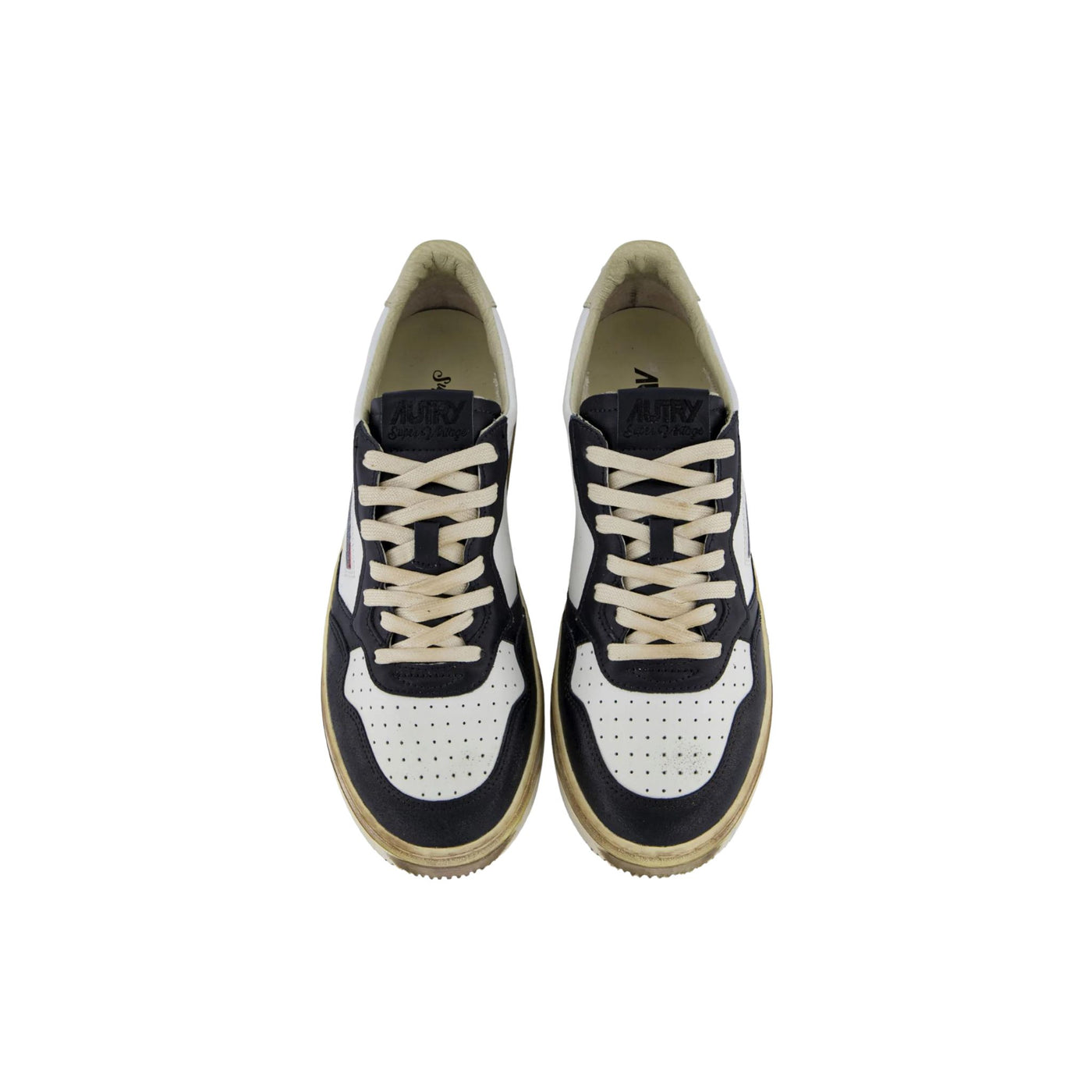 Sneakers Uomo modello Vintage Bianco Nero e Beige