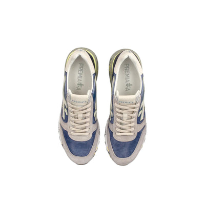 Immagine superiore Sneakers scamosciata bicolore con lacci e suola in gomma logata