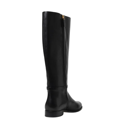 Women's leather boot with logo