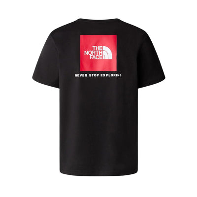 T-Shirt Uomo Nera con Red Box sul retro retro