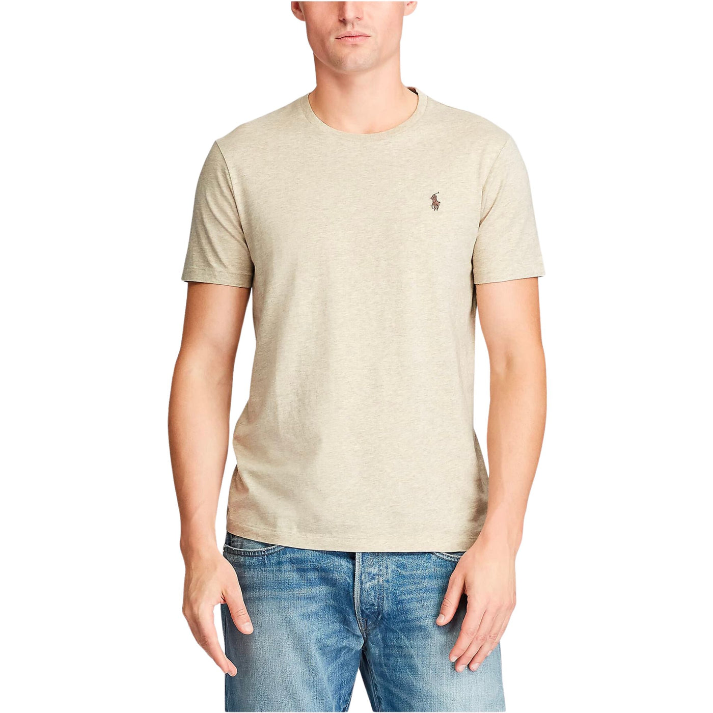 T-shirt a maniche corte Beige, Polo Ralph Lauren, indossata