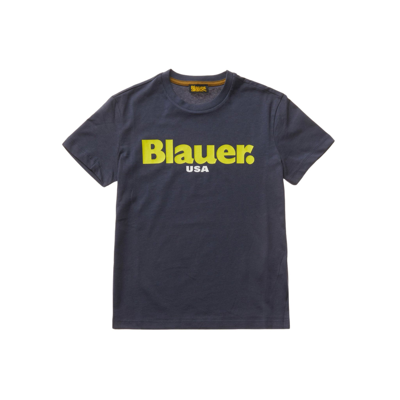 T-shirt Bambino con logo centrale blu