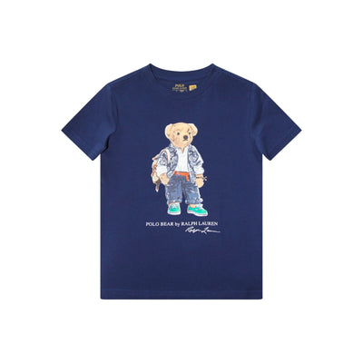 T-shirt da Bambino stampa Bear Blu, Polo Ralph Lauren, fronte