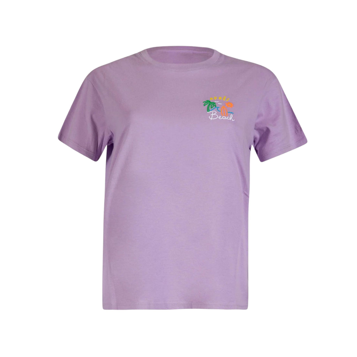 T-shirt Donna lilla con logo sulla manica