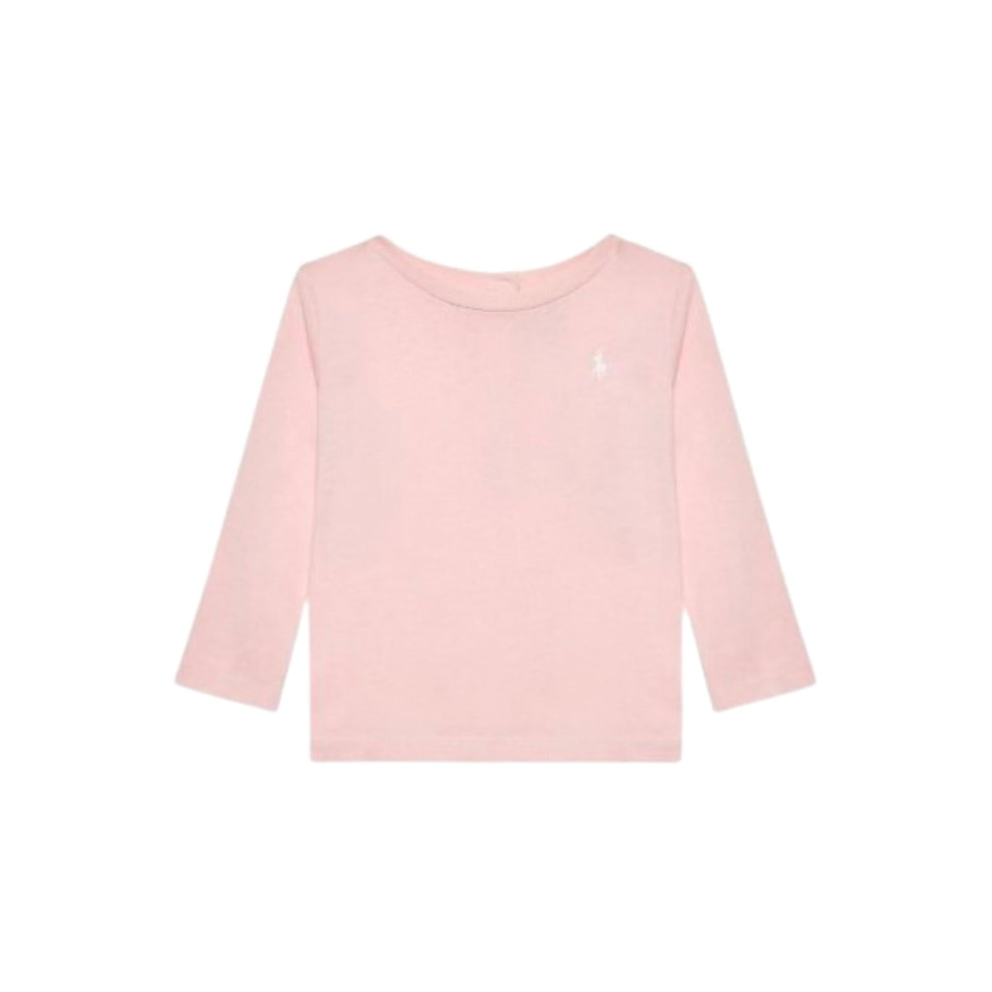 T-shirt tinta unita da neonato rosa, polo ralph lauren, frontale