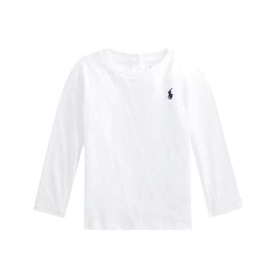 T-shirt tinta unita da neonato bianco, polo ralph lauren, frontale