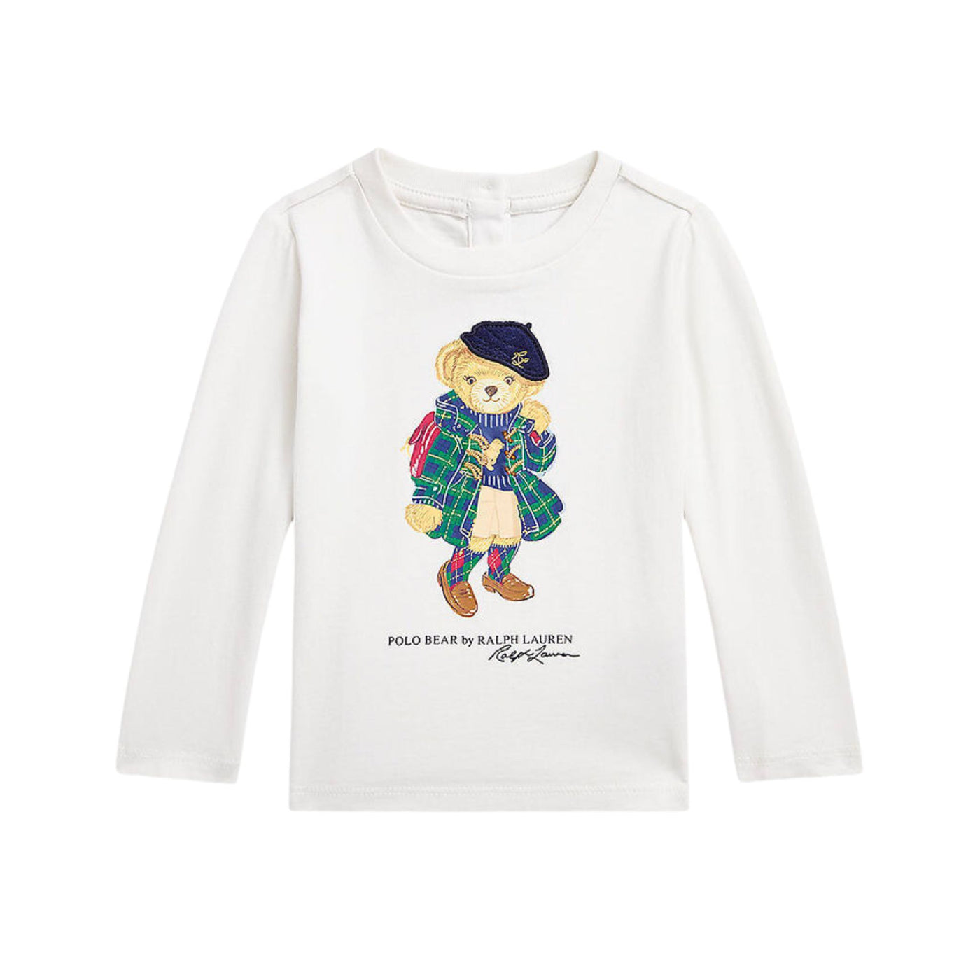T-shirt da Neonato stampa Bear, color Panna, Polo Ralph Lauren, fronte