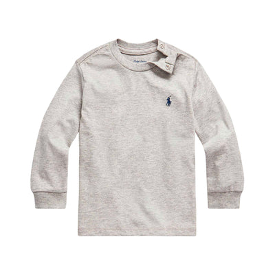 T-shirt grigio da neonato, Polo Ralph Lauren, frontale