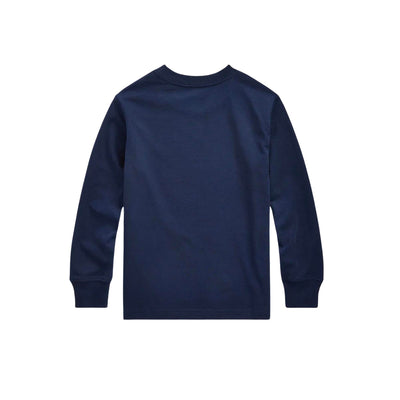 T-shirt tinta unita da neonato blu, polo ralph lauren, retro