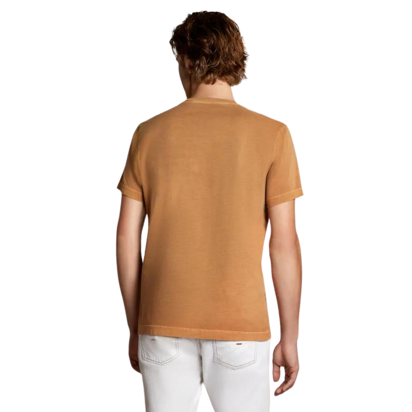 Retro modello con T-shirt in cotone con taschino sul petto