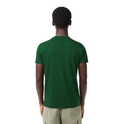 Retro modello con T-shirt in jersey di cotone Pima con logo ricamato sul petto